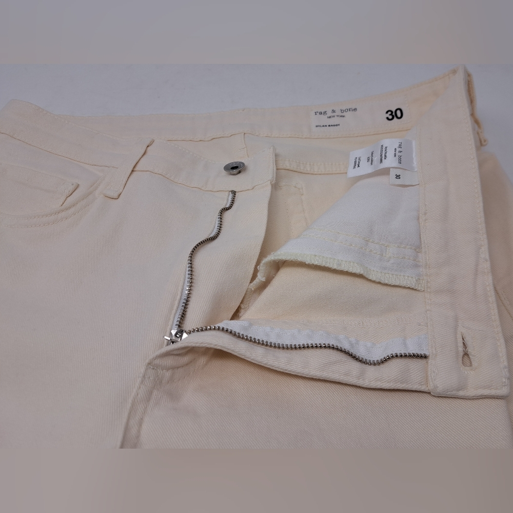 rag & bone Women's Dylan Baggy Boyfriend Jeans In Ecru Size 30 - Picture 8 of 16